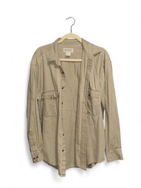Banana Republic Khaki Casual Lightweight Button Down Shirt Men’s Size Large